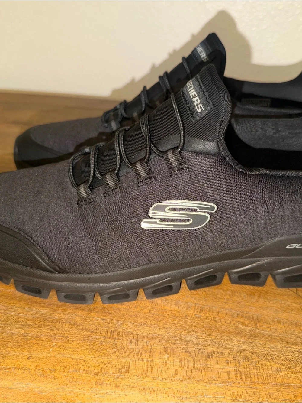Skechers Men's Charcoal Black Slip-On Athletic Sneakers